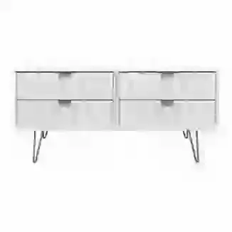 Diamond 4 Drawer Bed Box Chest Gold Legs In White,Pink,Blue,Grey Or Bardolino
